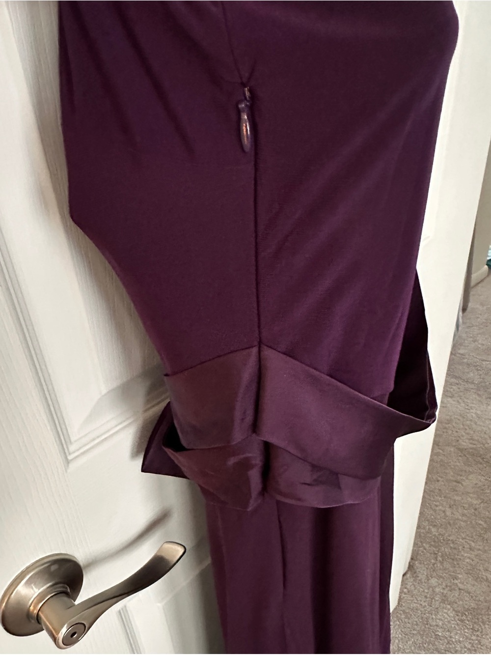 Chaps Sleeveless Plum Maxi Dress with Tie Waist - Picture 4 of 5